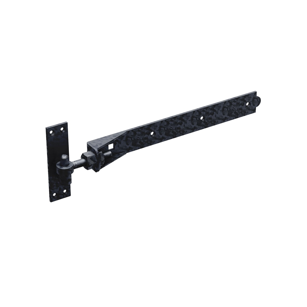 Medium Duty Adjustable Hook & Band Gate Hinge - 450 x 50mm - Epoxy Black - Pair