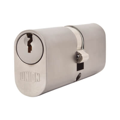 J2X6 Pattern 5 Pin 74mm Oval Double Cylinder - 37 + 37mm - Satin Chrome - Keyed to Differ