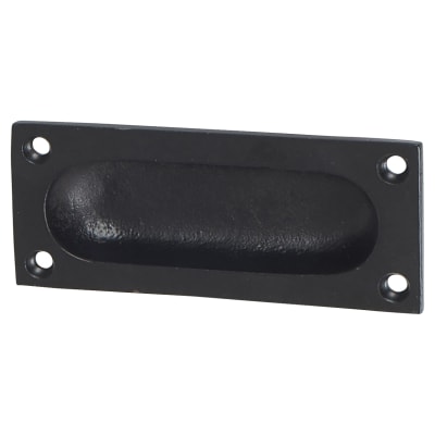 Rectangular Flush Cabinet Pull Handle - 90 x 40mm - Black Iron