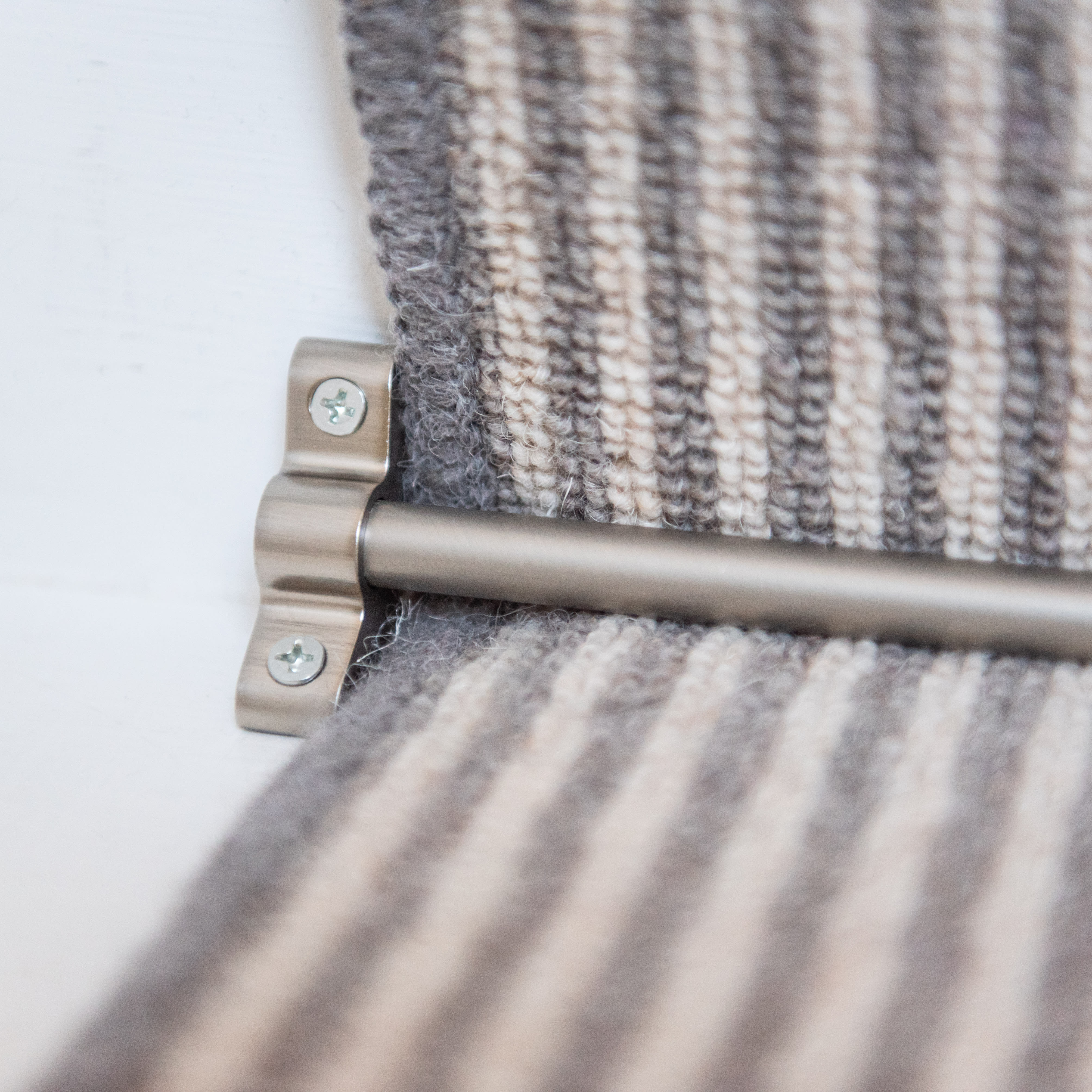 Stair Rod with Plain Finials - 900mm Length - Satin Nickel