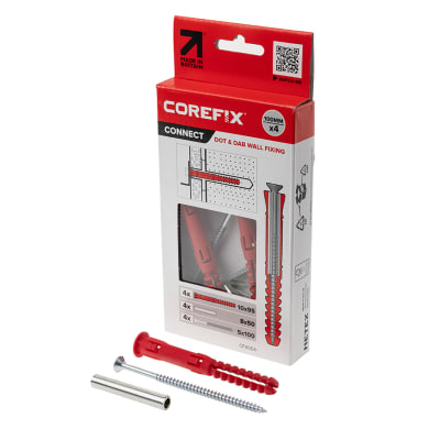 Connect 100 - Dot and Dab or Drylined Wall Fixing Solution - Red - Pack of 4