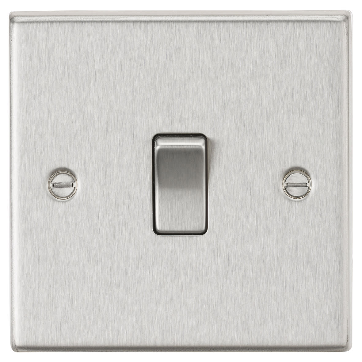20A 1 Gang Square Edge Double Pole Appliance Switch - Brushed Chrome