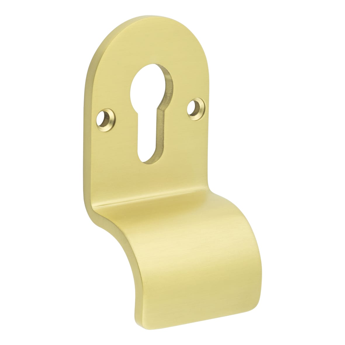 Satin Brass Euro Face Fixed Cylinder Pull - 96 x 50mm