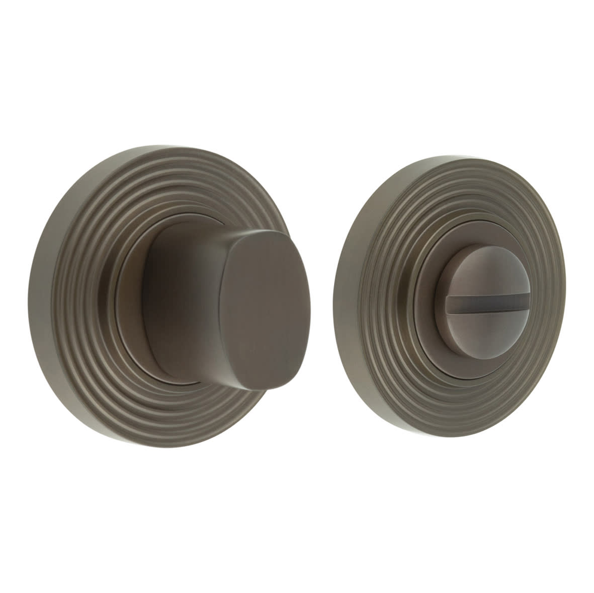 Inner 3 Turn & Release with Reeded Rose - 47mm Diameter - Dark Bronze