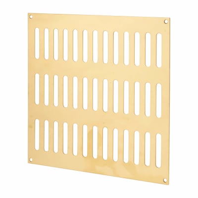 Plain Slotted Vent - 242 x 242mm - 13500mm² Free Air Flow - Polished Brass