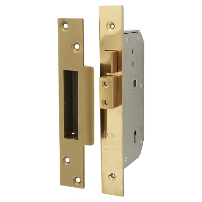 3K70 Detainer High Security Sashlock - 73mm Case - 44mm Backset - Right Hand - Pol Brass
