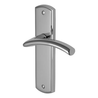 Marcus Polished Chrome Latch Door Handles - Centaur Range - 189 x 48mm