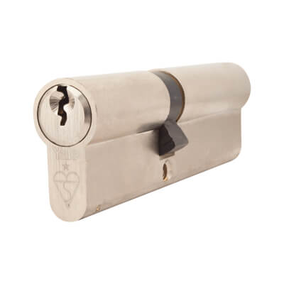 1 Star 6 Pin Kitemarked 105mm Euro Double Cylinder - 45 + 60mm - Pol Nickel - Keyed to Differ