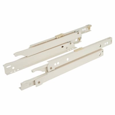 Standard Euro Drawer Runner - Single Extension - 400mm Length - 25kg - Cream