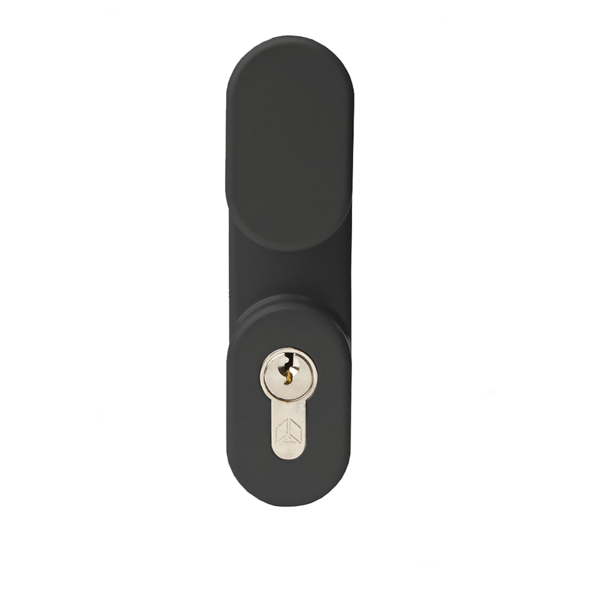 Outside Access Device With Cylinder - Oval Knob - Matt Black