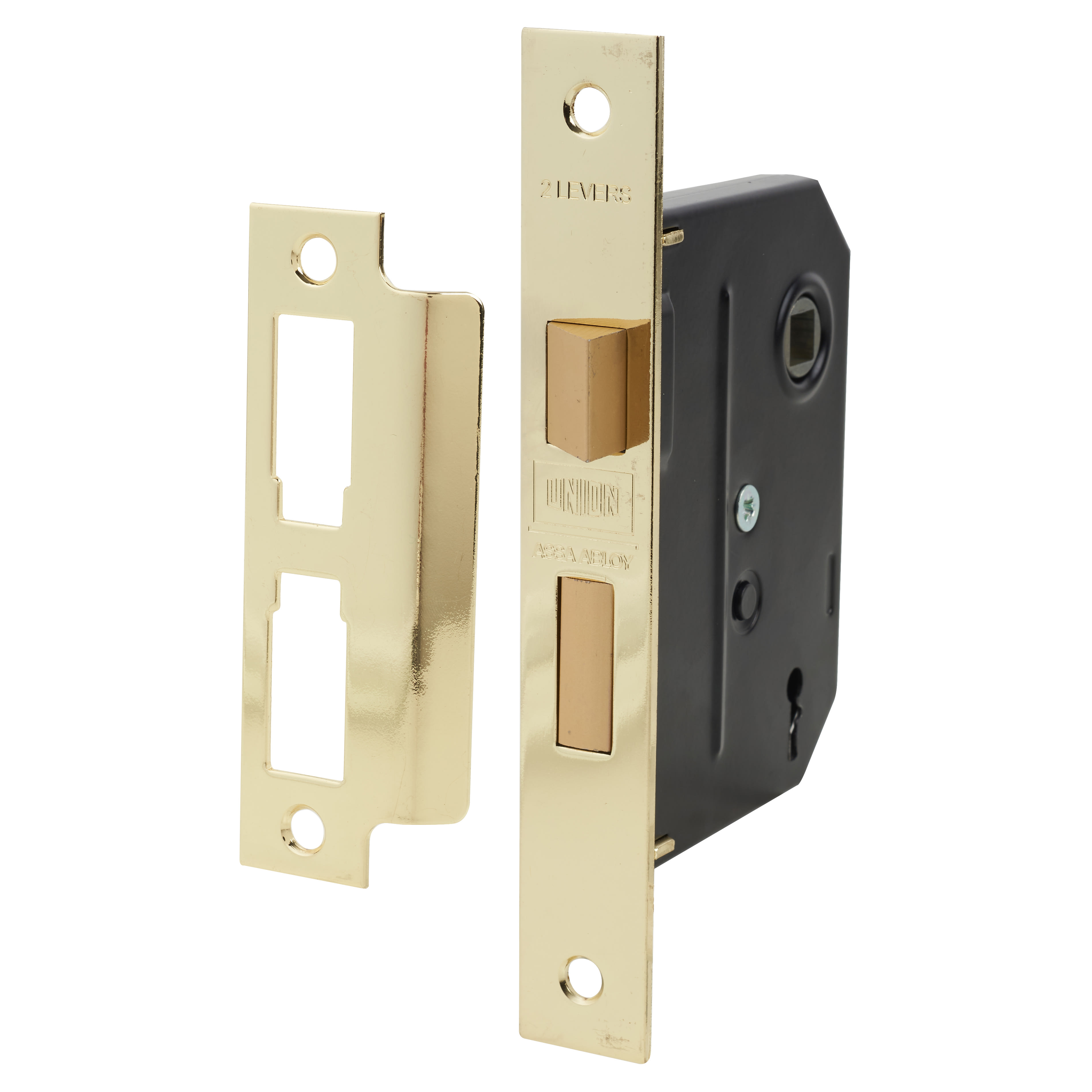 2295 2 Lever Sashlock - 76mm Case - 57mm Backset - Polished Brass