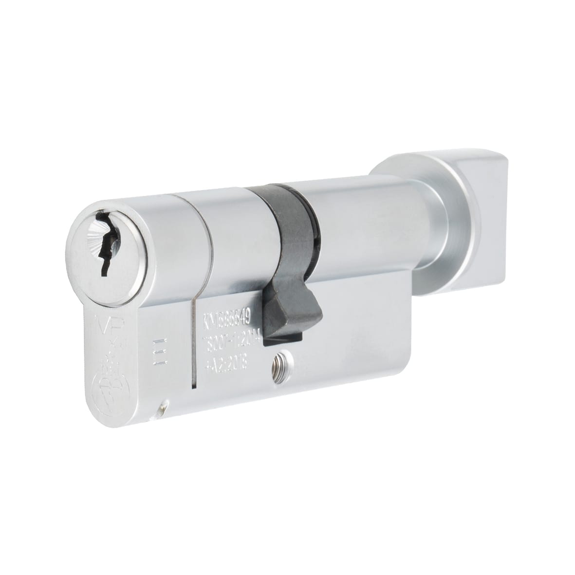1 Star 6 Pin 70mm Euro Thumbturn Cylinder - 35 + 35mm - Satin Chrome - Keyed to Differ