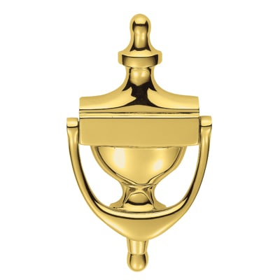 Victorian Plain Edge Urn Door Knocker - Polished Brass - 165 x 75mm