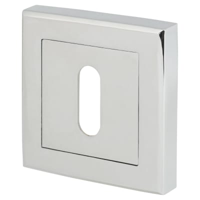 Square Escutcheon - 52 x 52mm - Keyhole - Polished Chrome