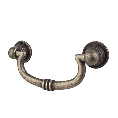 Antique Style Swan Cabinet Drop Handle - 64mm Centres - Antique Brass