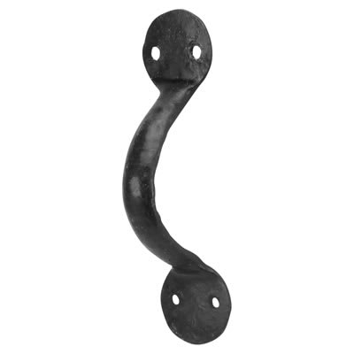 Blacksmith Bow Cabinet Pull Handle - 160mm Length - Antique Black Iron