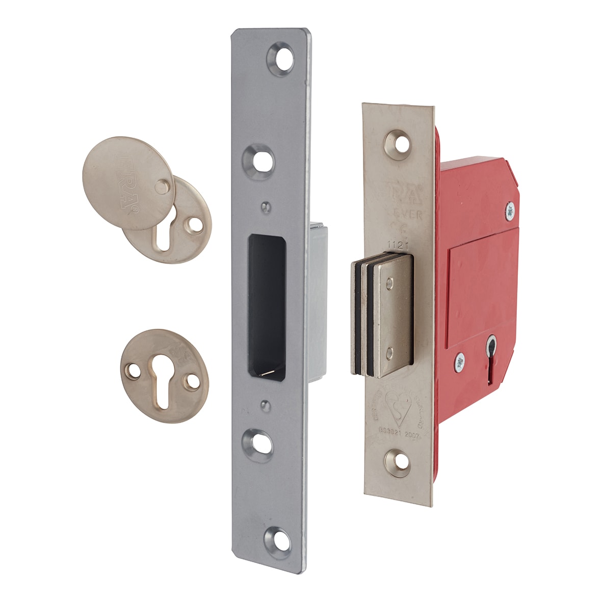 Fortress:2007 5 Lever Deadlock - 67mm Case - 44mm Backset - Satin Chrome