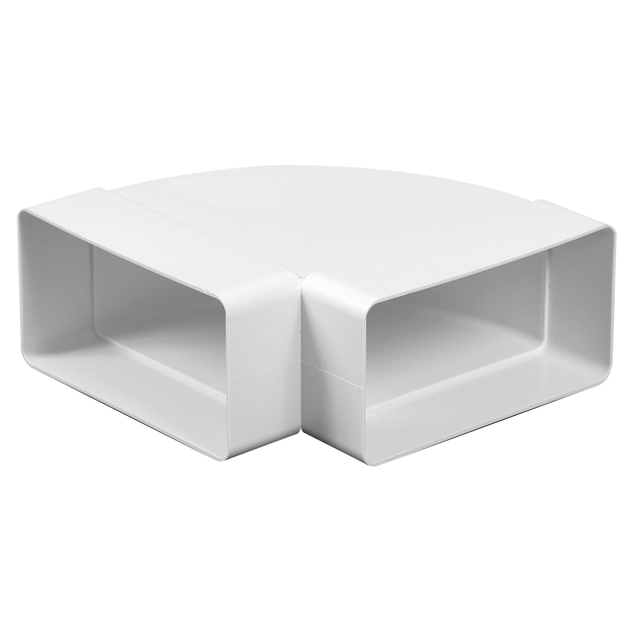 Horizontal 90° Flat Channel Bend - 110 x 55mm - White