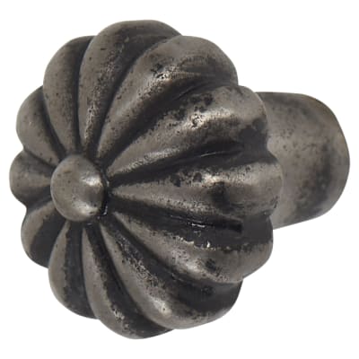Flower Round Cabinet Knob - 30mm Diameter - Pewter Effect