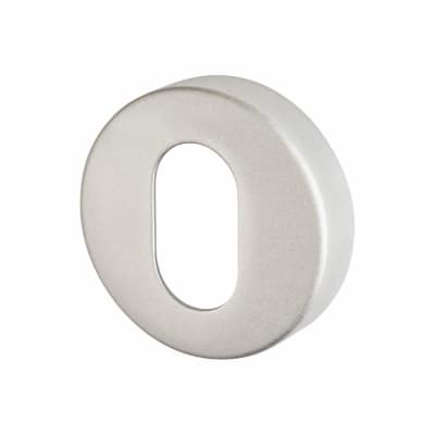 Puma Escutcheon - 53mm Diameter - Oval - Satin Aluminium