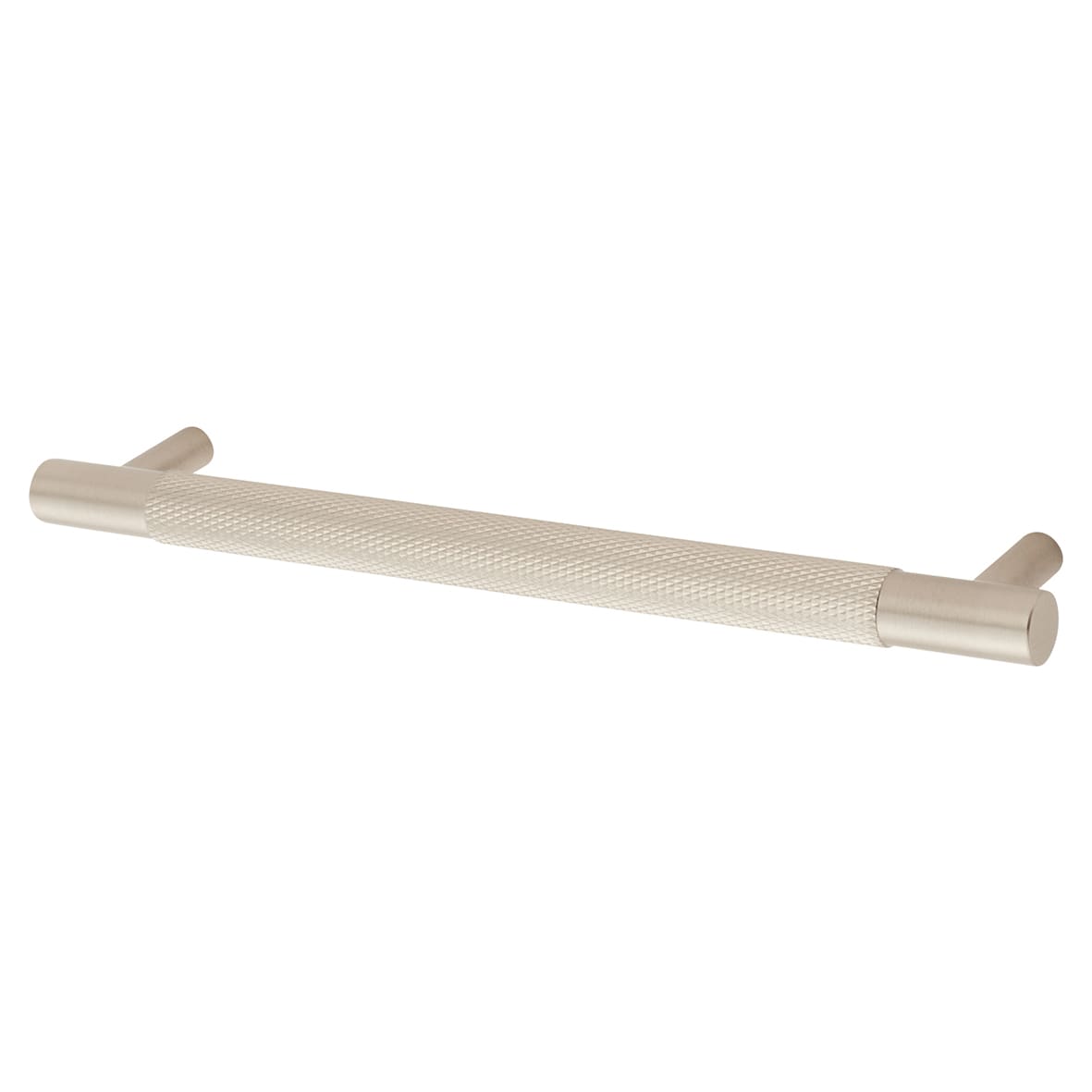 Brunel 13mm Knurled T-Bar Cabinet Pull Handle - 160mm Centres - Satin Nickel