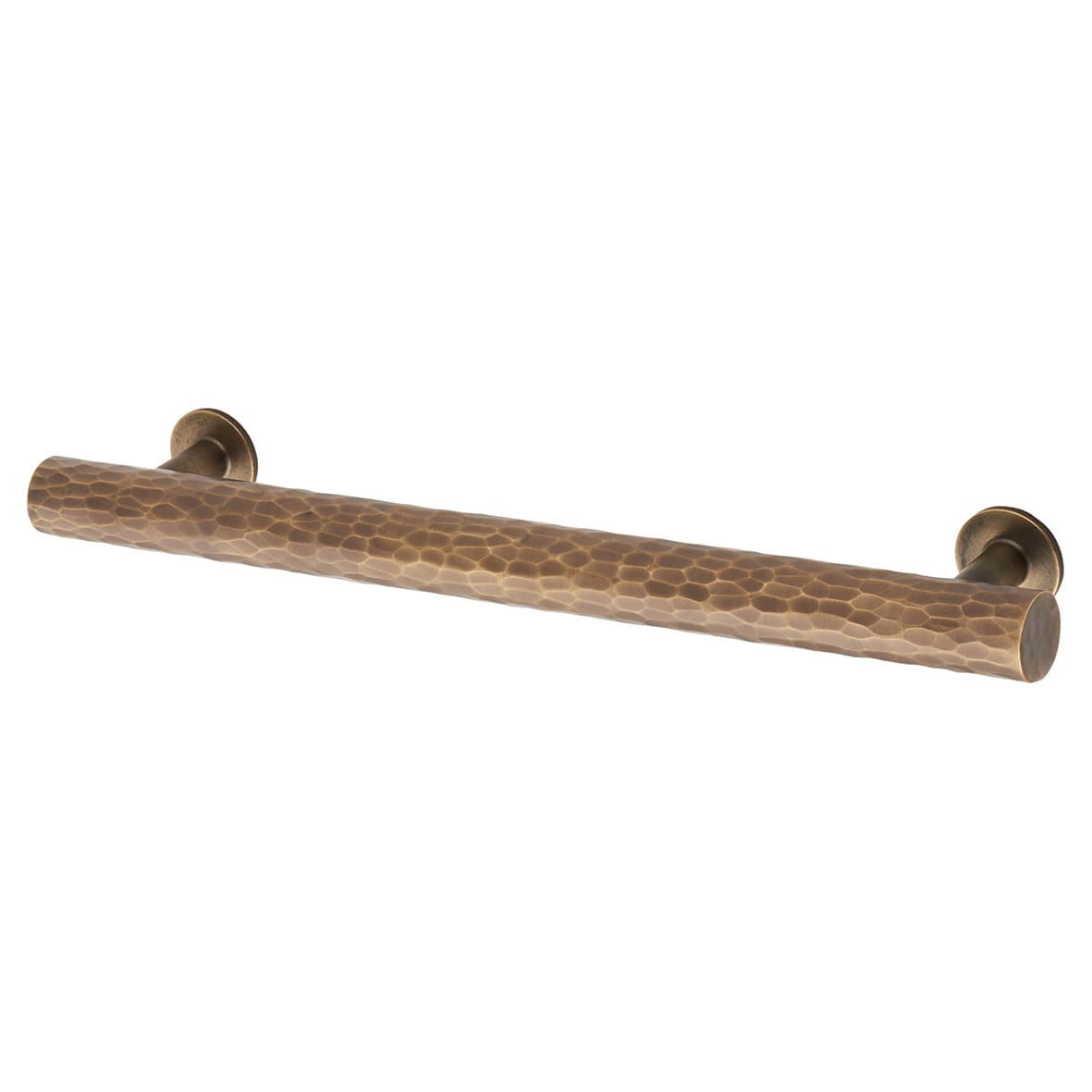 Leila 15mm Hammered T-Bar Cabinet Pull Handle - 160mm Centres - Antique Brass