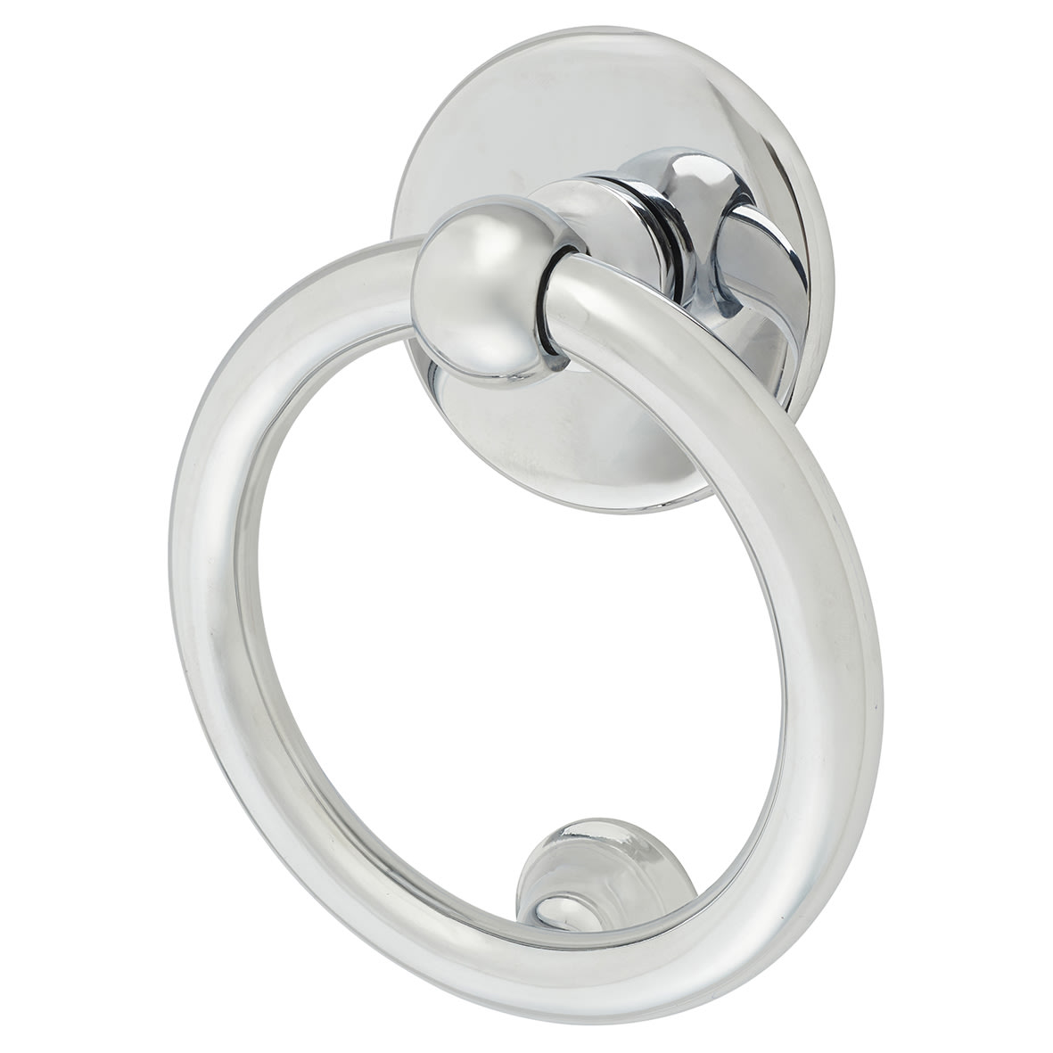 Victorian Ring Door Knocker - Polished Chrome - 130 x 130mm