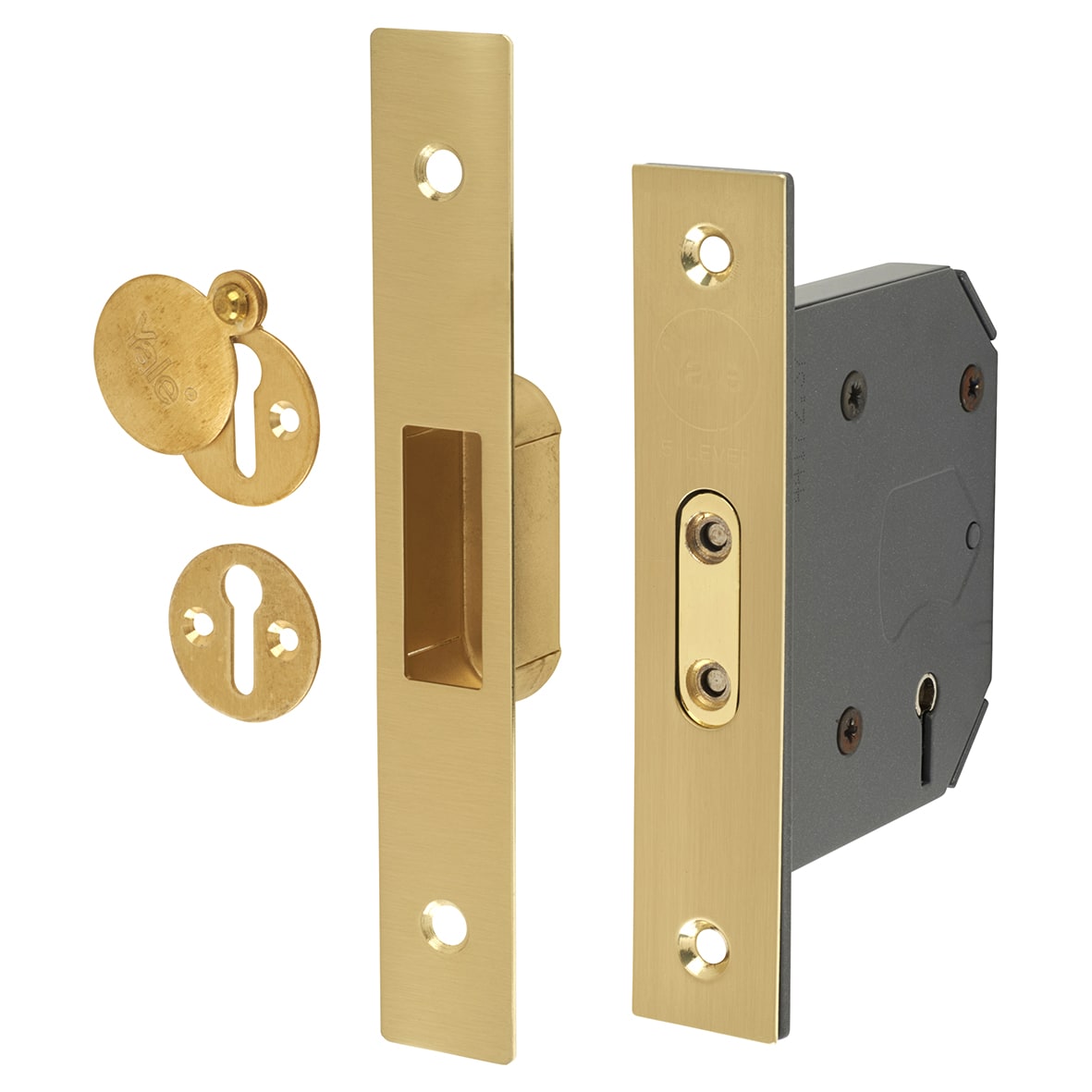 M552 5 Lever Deadlock - 76mm Case - 57mm Backset - Polished Brass