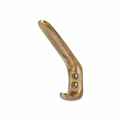 Heavy Duty Single Hat & Coat Hook - 125 x 42mm - Antique Brass