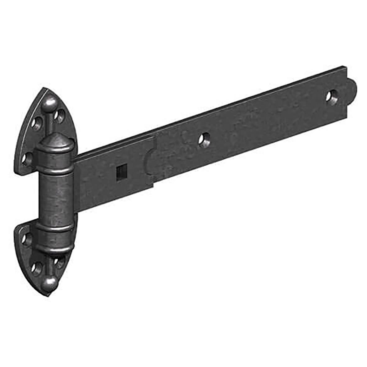 Heavy Duty Reversible Hook & Band Gate Hinge - 600 x 50mm - Epoxy Black - Pair