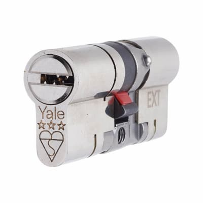 3 Star Anti-Snap Platinum 80mm Euro Dbl Cylinder - 40 + 40mm - Brushed Nickel - Keyed to Differ
