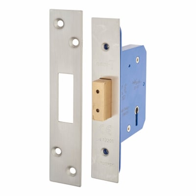 Architectural 5 Lever Deadlock - 65mm Case - 44mm Backset - Satin Stainless Steel