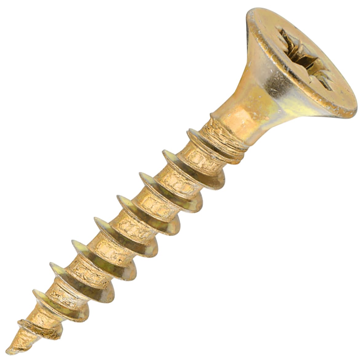 General Purpose Pozi Countersunk Chipboard Wood Screws - 5.0 x 30mm - Yellow Zinc - Pk of 200
