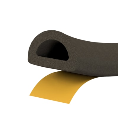 Self-Adhesive EPDM 'D' Seal - 5m Length - Brown