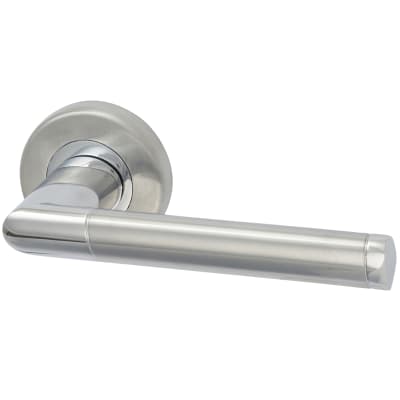 Polished/Satin Chrome Door Handles on Round Rose - Mercury Range