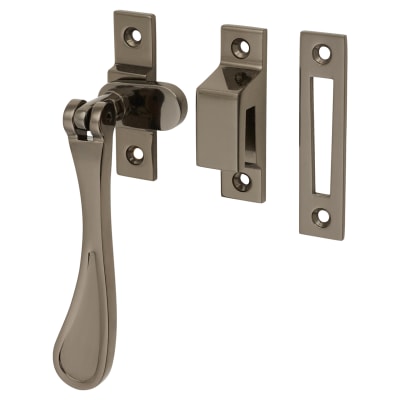 Victorian Mortice & Hook Plate Casement Window Fastener - Reversible - Black Nickel