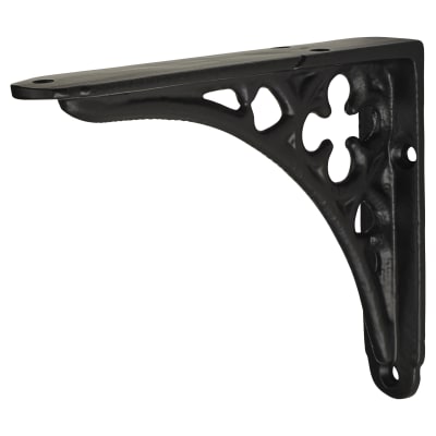 Clover Shelf Bracket - 125 x 100mm - Black