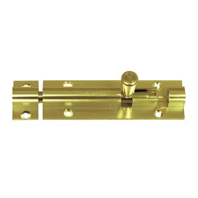 Polished Brass Straight Barrel Bolt - 150 x 32mm