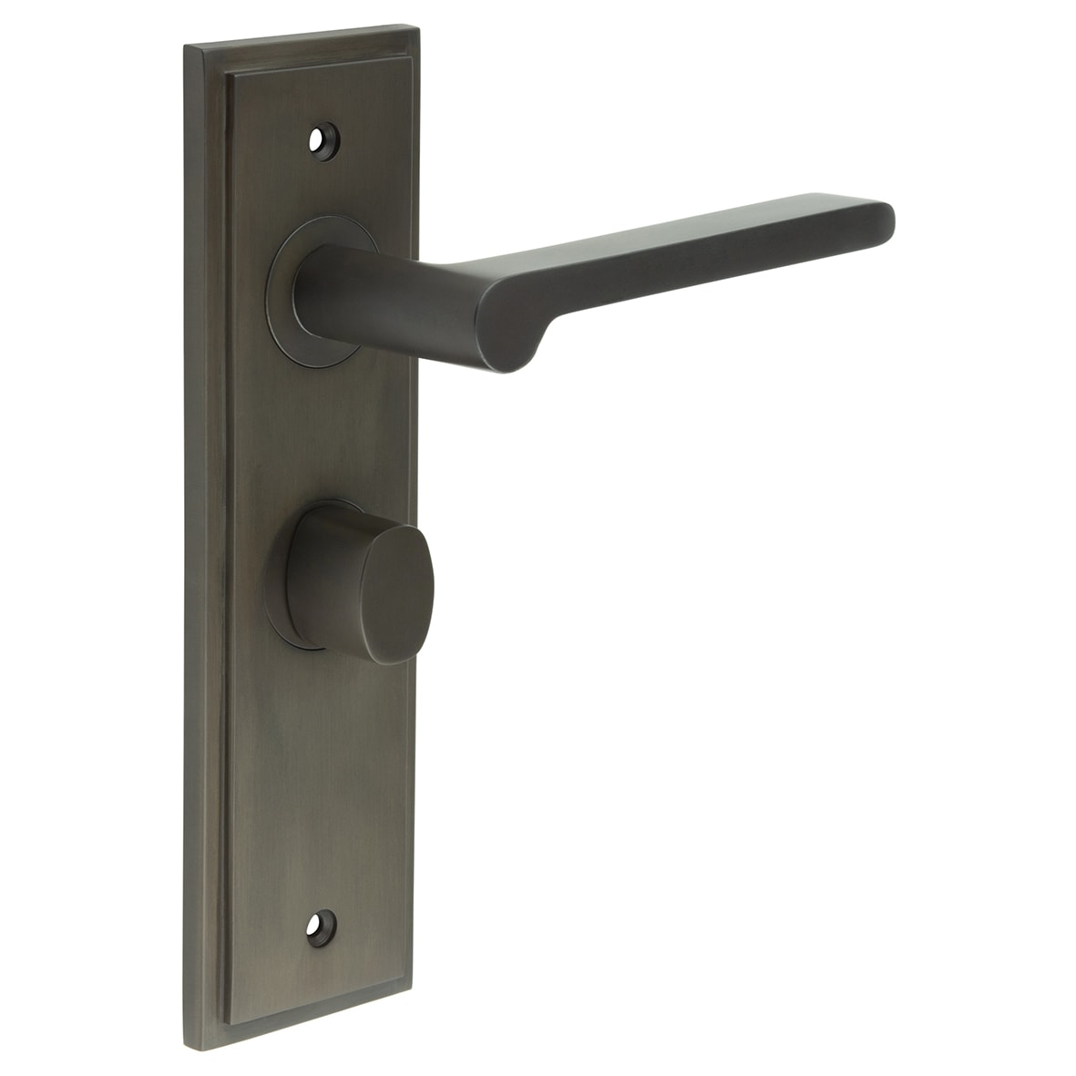 Dark Bronze Fire Rated Bathroom Door Handles - Fitzrovia - Inner 2 - 200 x 55mm