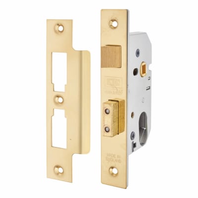 2241 Bolt Through Oval Sashlock - 77mm Case - 57mm Backset - Polished Brass