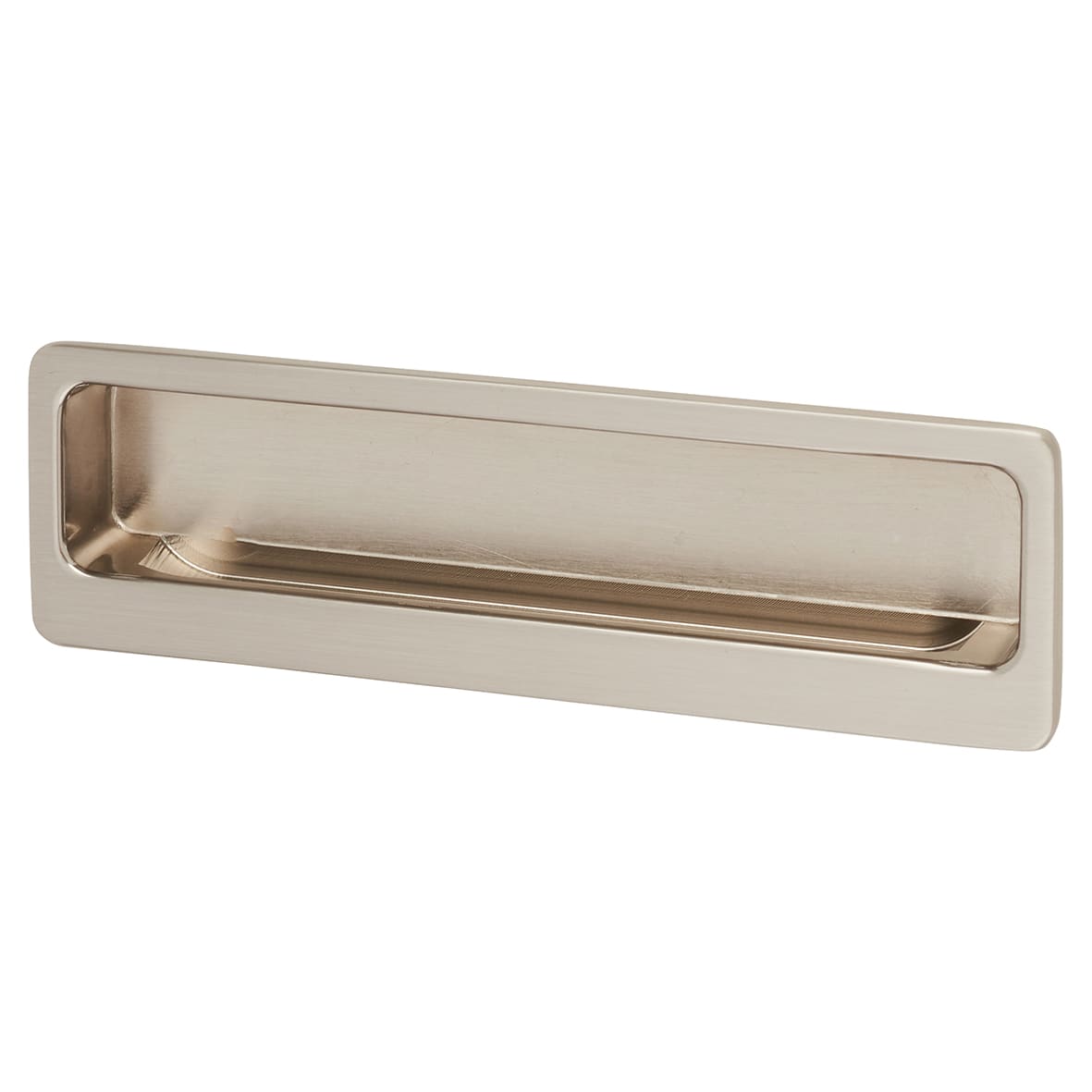 Alton Rectangular Flush Cabinet Pull Handle - 113 x 33mm - Satin Nickel