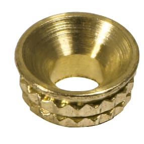 Knurled Inset Screw Cup - Polished Brass - Pack of 8