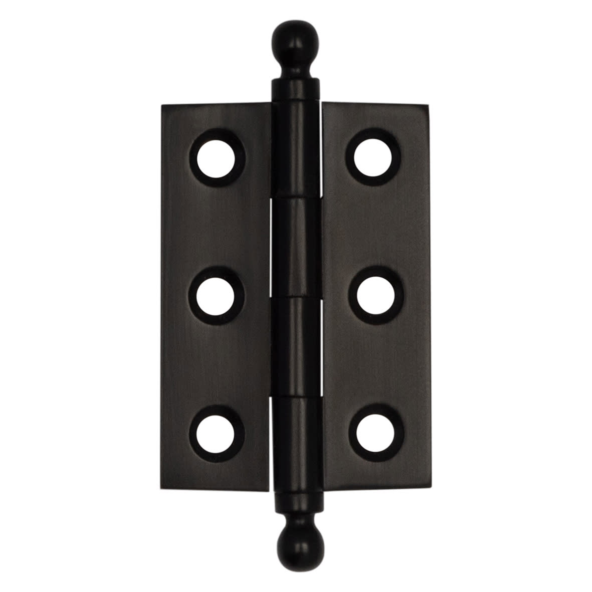 Solid Drawn Finial Butt Cabinet Hinge - 50 x 35 x 2.2mm - Black - Pair
