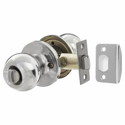 Polished Stainless Steel Bala Hotel Bathroom Mortice Door Knobset - 65mm Rose Diameter