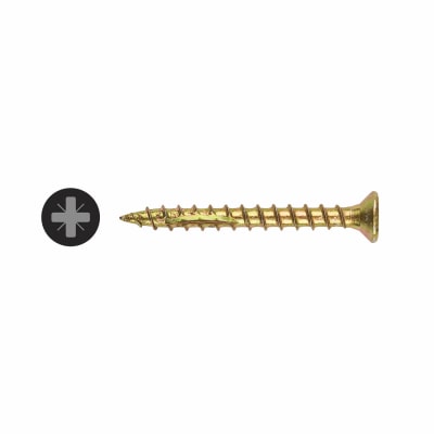 II Stick Fit PoziSquare Countersunk Wood Screws - 4.0 x 40mm - Yellow Zinc - Pack of 200