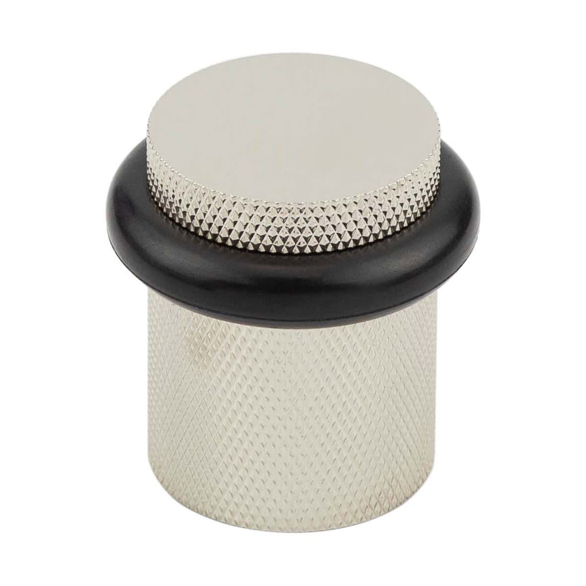Knurled Floor Door Stop - 40 x 38mm - Polished Nickel