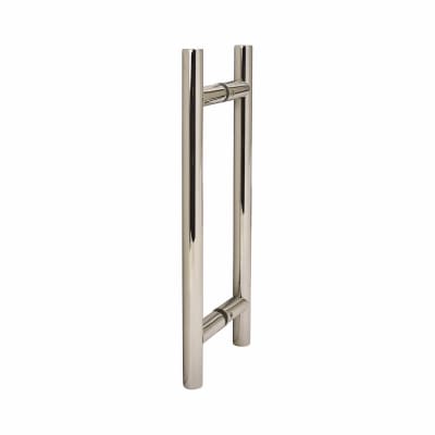 Polished Stainless Steel 19mm T-Bar Door Pull Handles - Back to Back - 229mm Centres
