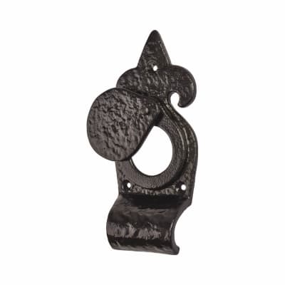 Elan Metalized Antique Black Iron Rim Cylinder Latch Cover Escutcheon - 144 x 63mm