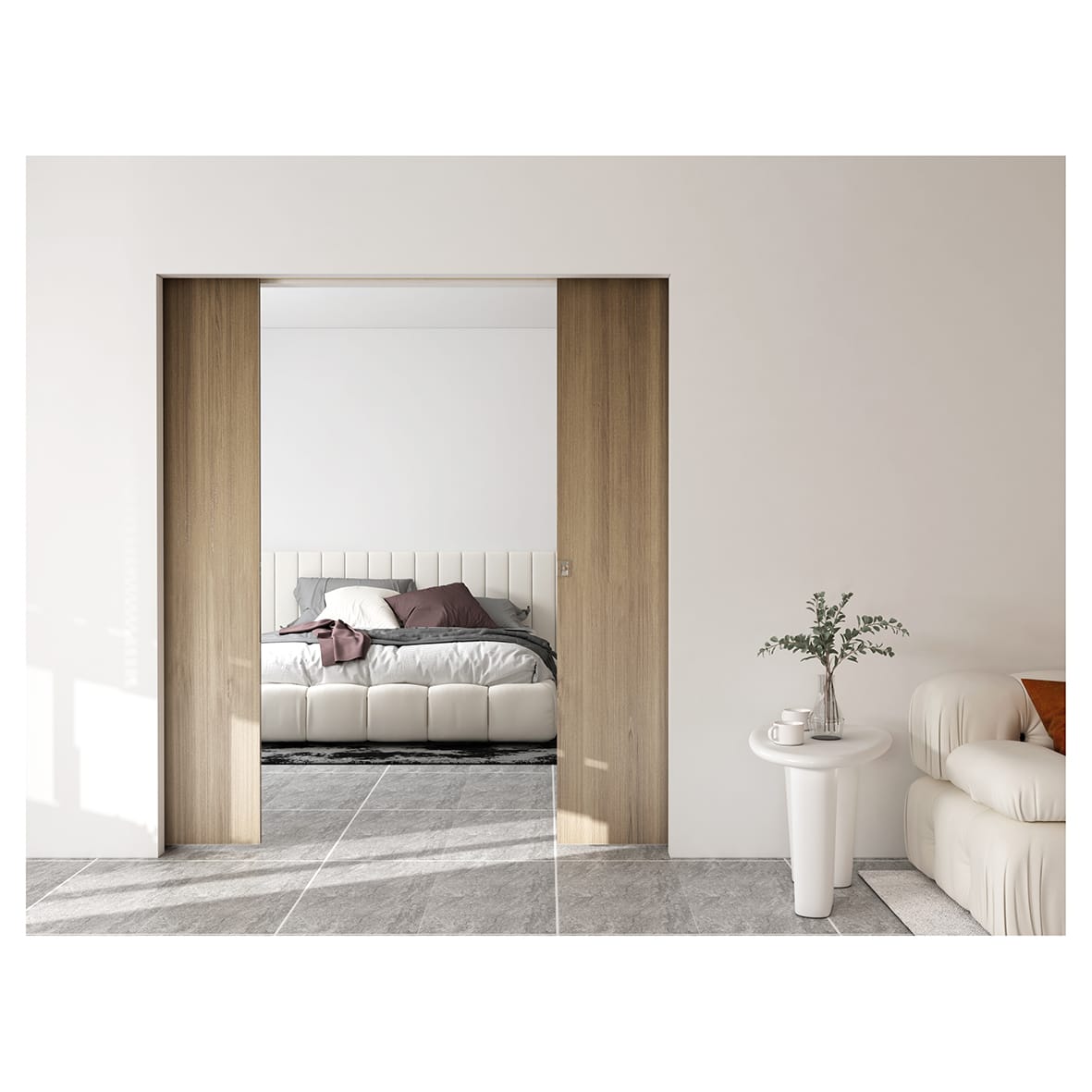 Ultra Double Pocket Door Kit with Soft Close - 120mm Finished Wall - 915 x 2032mm Door Size