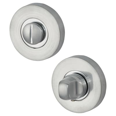 Bathroom Turn & Release - 52mm Diameter - Polished/Satin Chrome